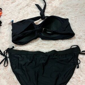 Metallic and black swim suit